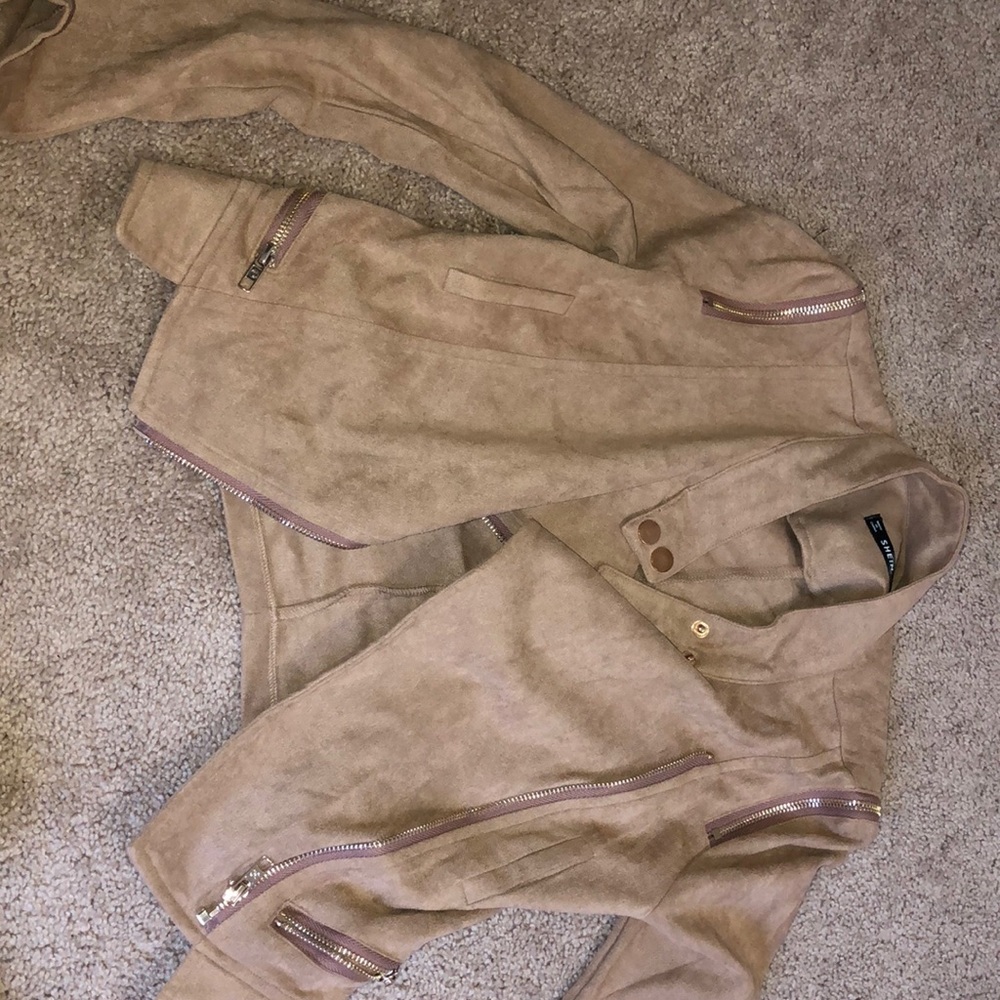 SHEIN suede Moto Jacket